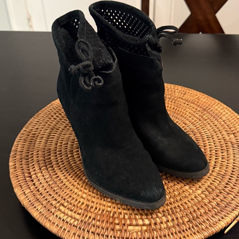 Crown Vintage Black Suede Ankle Booties
